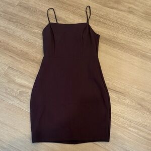 Astr Burgundy Spaghetti Strap Mini Dress